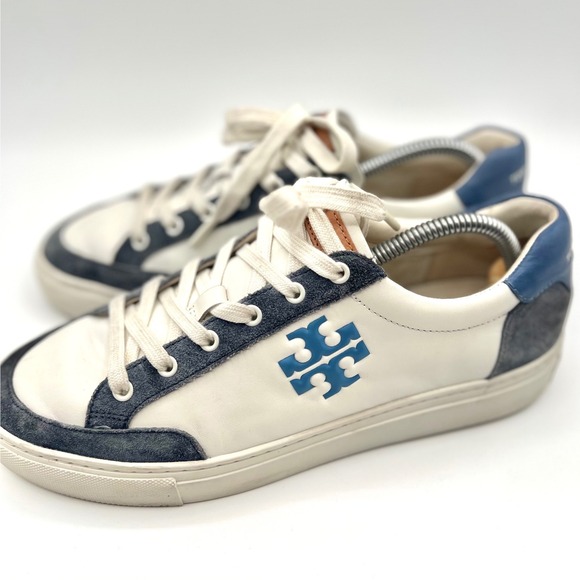 Tory Burch Shoes - Tory Burch Color Block Signature T-Logo Leather Sneaker Shoes Wms‎ Size 9.5M